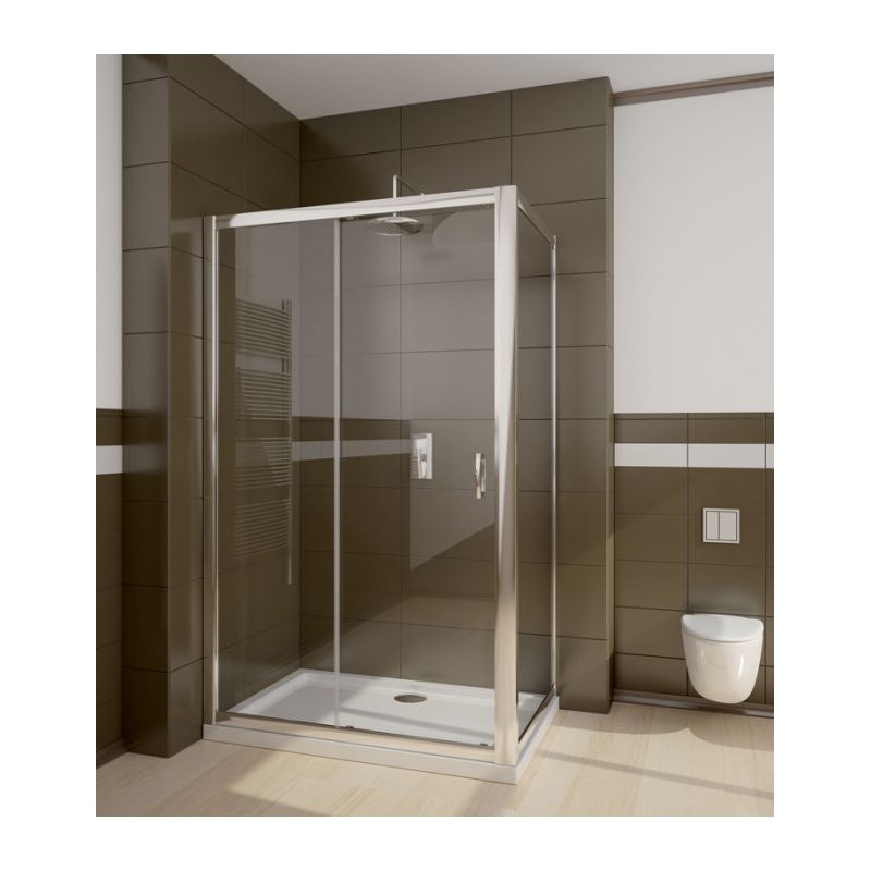 Radaway Premium Plus DWJ+S szögletes zuhanykabin 100x100 króm keret, átlátszó üveg
