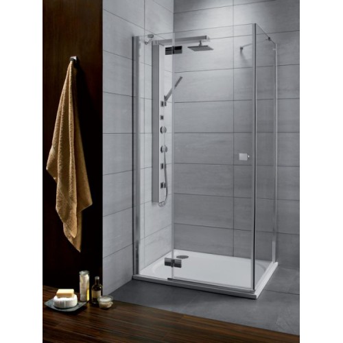 Radaway Almatea KDJ szögletes zuhanykabin 90x90 króm keret, grafit üveg