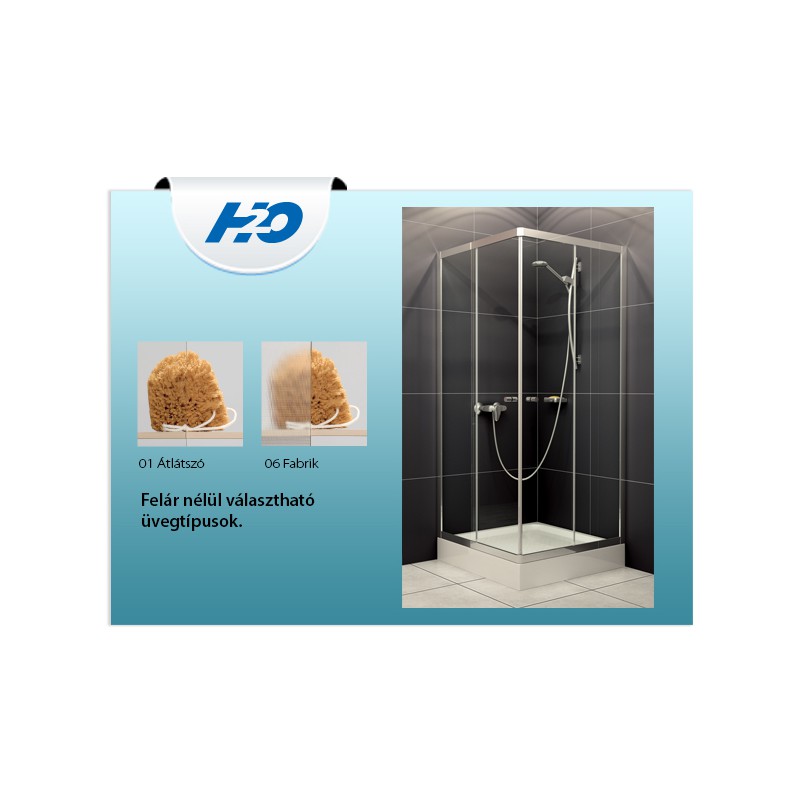 H2O Projecta szögletes zuhanykabin 