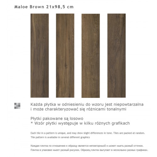 Paradyz Ceramika Maloe Brown 21,5x98,5 gres padlólap