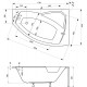 Besco Rima 170x110 akril aszimmetrikus kád, jobbos
