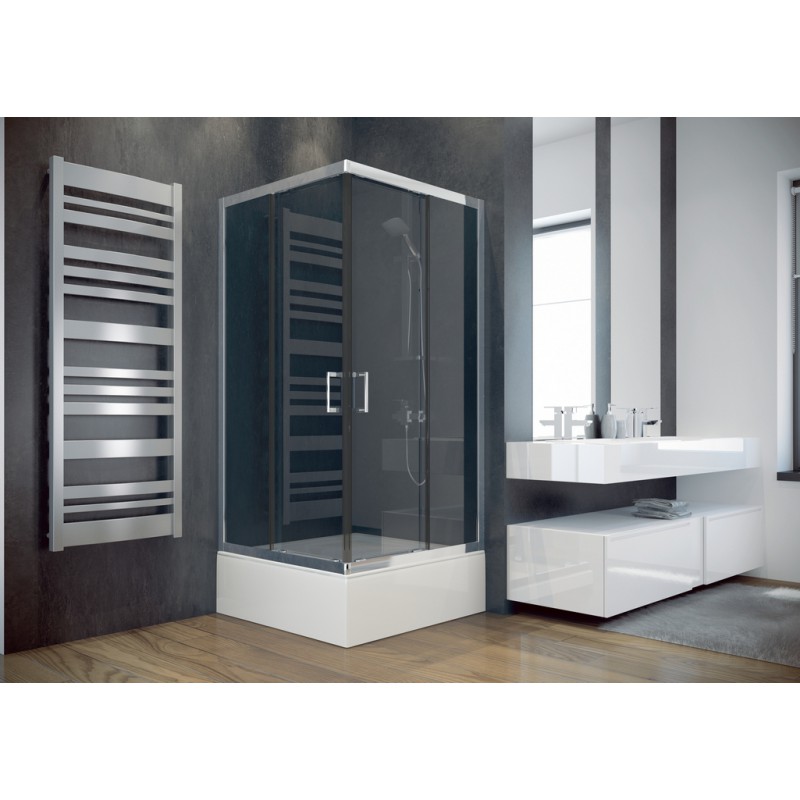 Besco Modern 165 szögletes zuhanykabin 80x80 króm keret, átlátszó üveg