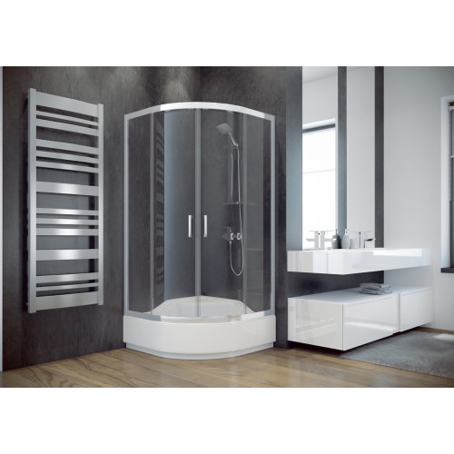 Besco Modern 165 íves zuhanykabin 90x90 króm keret, átlátszó üveg