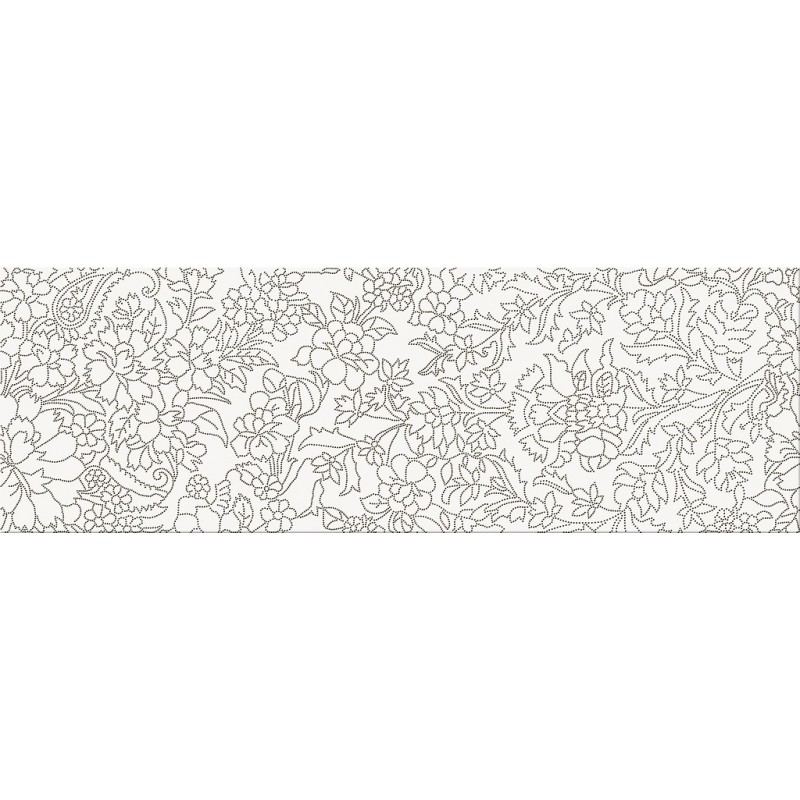 Cersanit Pret-a-Porter White Inserto Flower 25x75 dekor