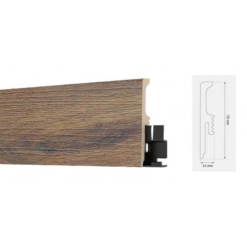 Arbiton TORE60 Nevada Walnut 6 cm magas vízálló szegőléc