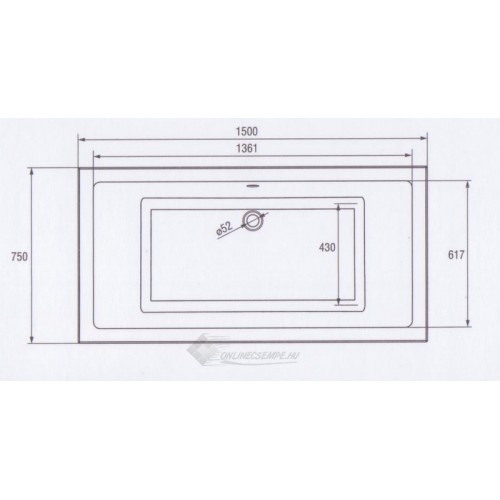 Cersanit Intro 150x75 akril kád S301-066