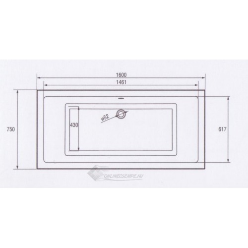 Cersanit Intro 160x75 akril kád S301-067