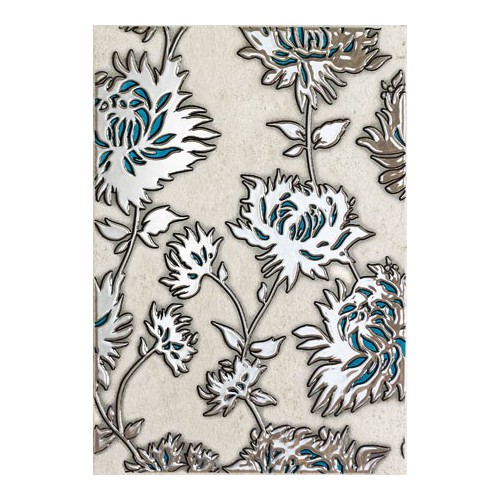 Domino Gris Flower Turkus 25x36 dekor csempe