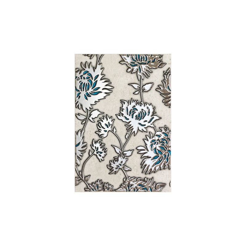 Domino Gris Flower Turkus 25x36 dekor csempe