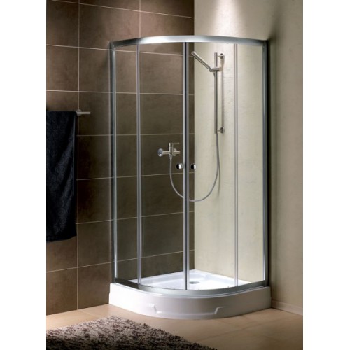Radaway Premium A 1900 íves zuhanykabin 90x90, króm keret, barna üveg