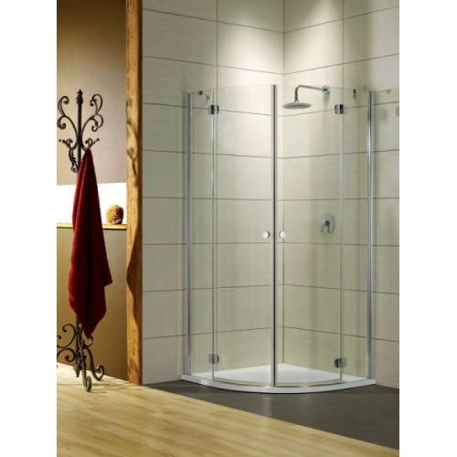 Radaway Torrenta PDD íves zuhanykabin 90x90, króm keret, átlátszó üveg