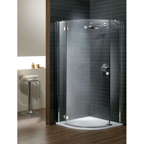 Radaway Almatea PDJ B balos íves zuhanykabin 90x90, króm keret, átlátszó üveg
