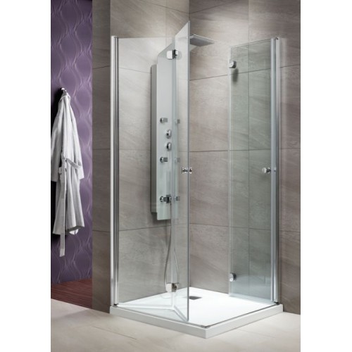 Radaway EOS KDD-B szögletes zuhanykabin 80x80 króm keret, átlátszó üveg
