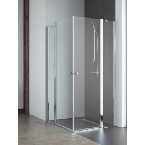 Radaway EOS II KDD szögletes zuhanykabin 100x100 króm keret, átlátszó üveg