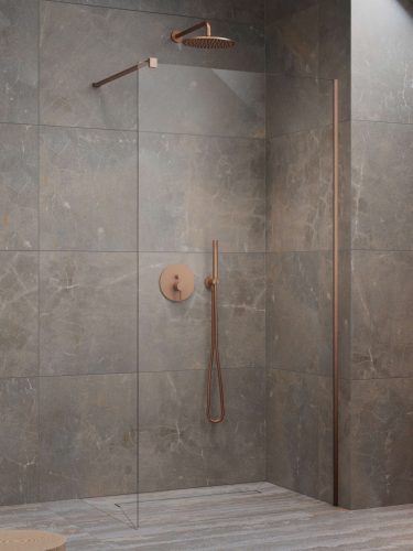 Modo New Brushed Copper II Walk-in szálcsiszolt réz zuhanyfal 50 átlátszó